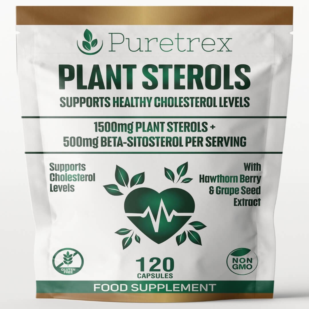 Plant Sterols Complex 2000mg - capsules front of pouch by PURETREX