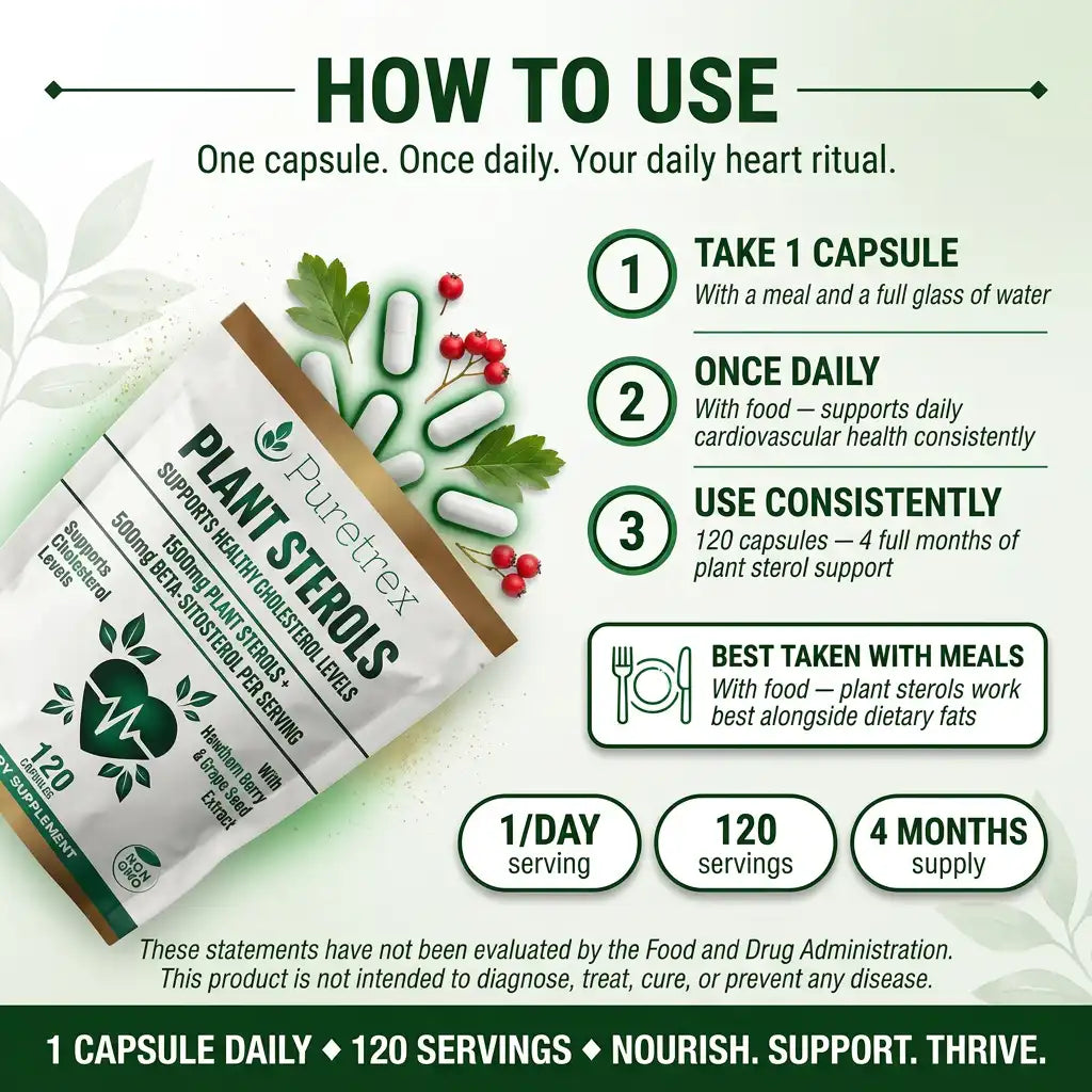 Plant Sterols 2000mg Complex – Beta-Sitosterol, CoQ10 & Vitamin K2