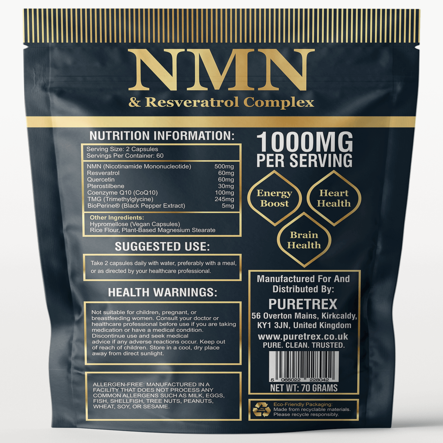 NMN & Resveratrol 7-in-1 Complex – CoQ10, TMG & BioPerine®