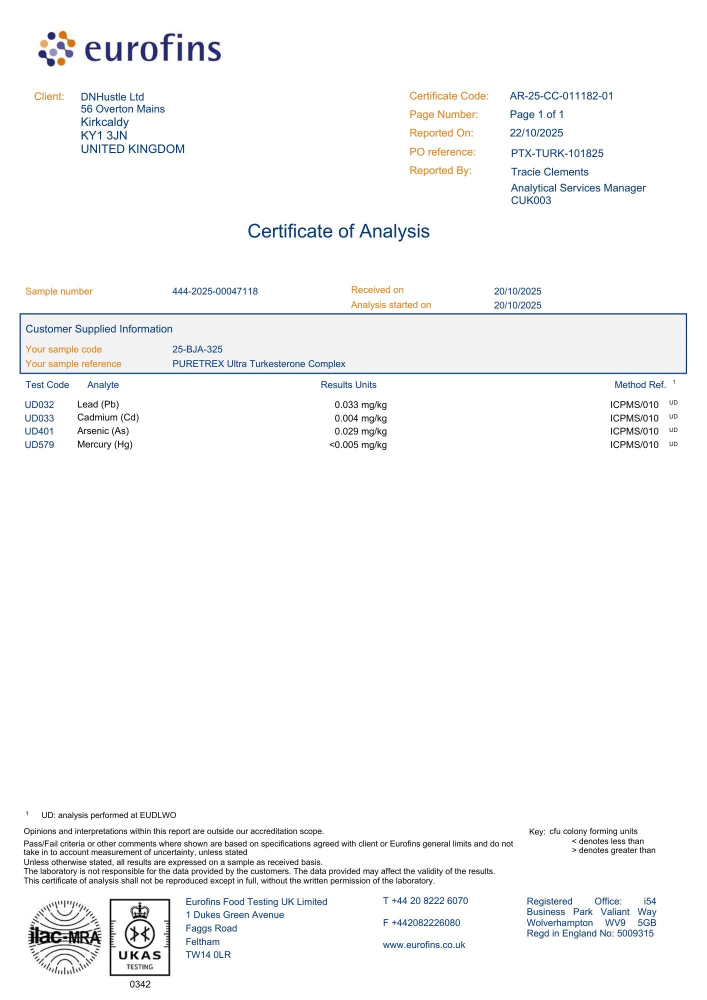 Ultra Turkesterone Complex - quality and trust certifications