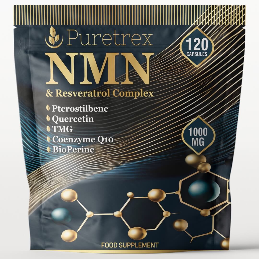 NMN & Resveratrol 7-in-1 Complex: Advanced Supplement 120... - capsules pouch by PURETREX