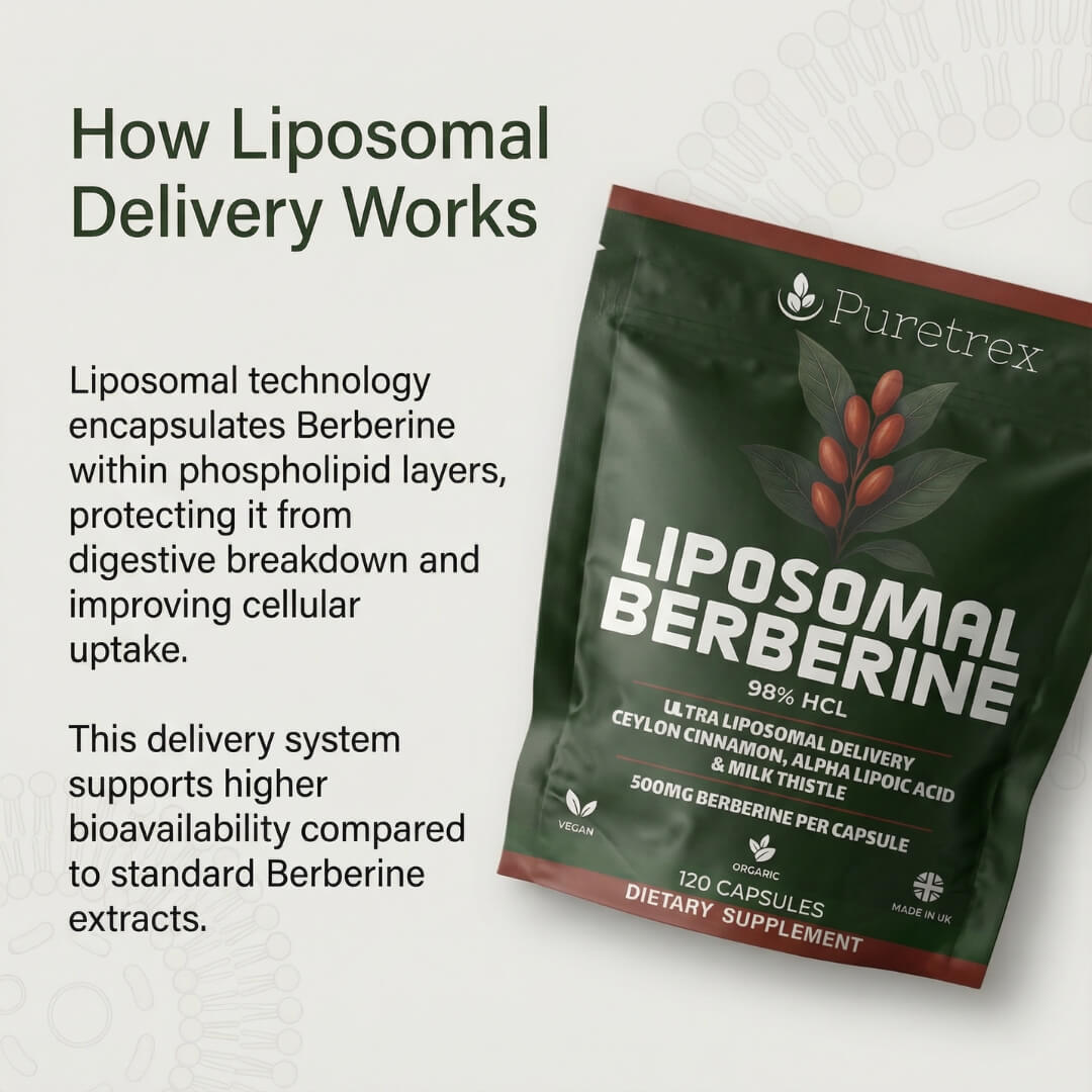 Liposomal Berberine 98% HCL 500mg + Ceylon Cinnamon, ALA, Milk Thistle