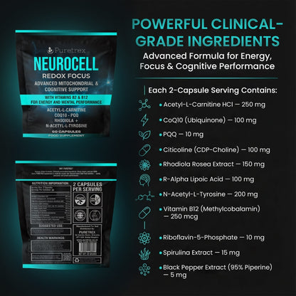 Neurocell Redox Focus, Advanced Cognitive & Mitochondrial Support