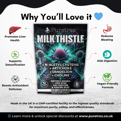 Milk Thistle Complex | 80% Silymarin Extract + NAC, Artichoke, Dandelion & Choline