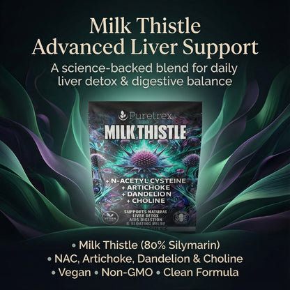 Milk Thistle Complex | 80% Silymarin Extract + NAC, Artichoke, Dandelion & Choline