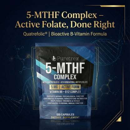 5-MTHF Complex with Quatrefolic® – Active Folate, Vitamin B9, B12 & Biotin