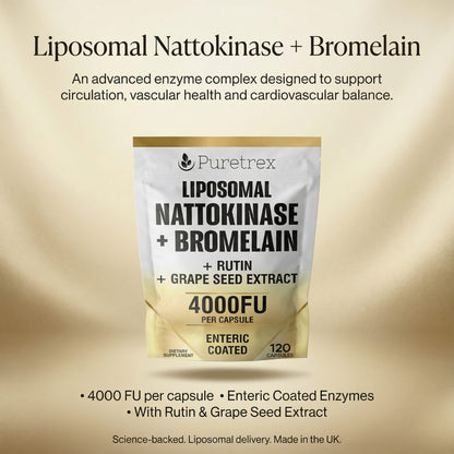 Liposomal Nattokinase 4000FU + Bromelain – Circulation & Heart Support