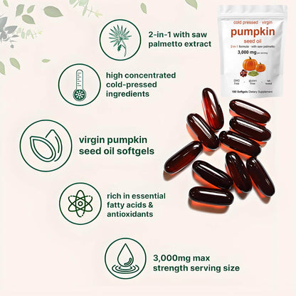 Cold Pressed Pumpkin Seed Oil & Saw Palmetto Softgels