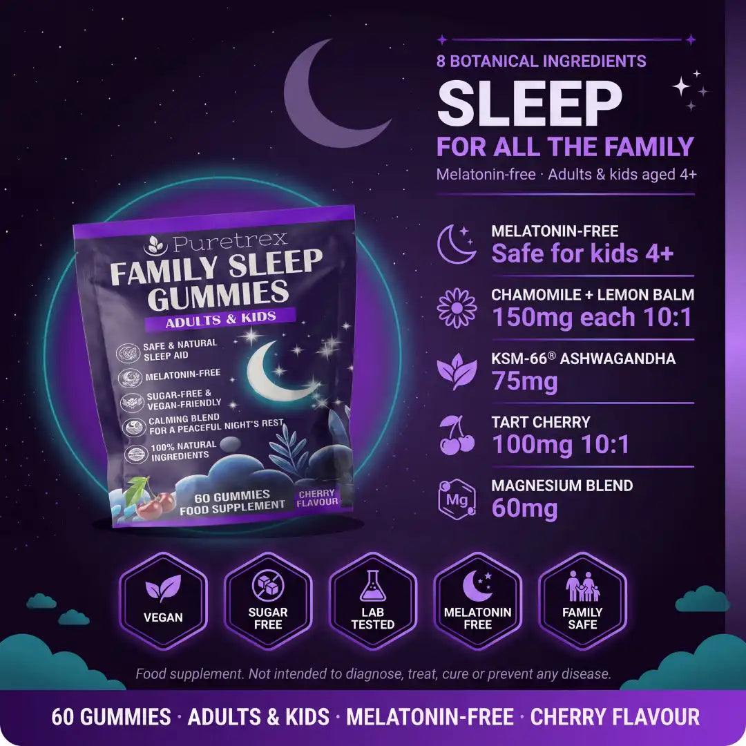 Family Sleep Gummies – Natural Formula for Adults & Kids (4+)