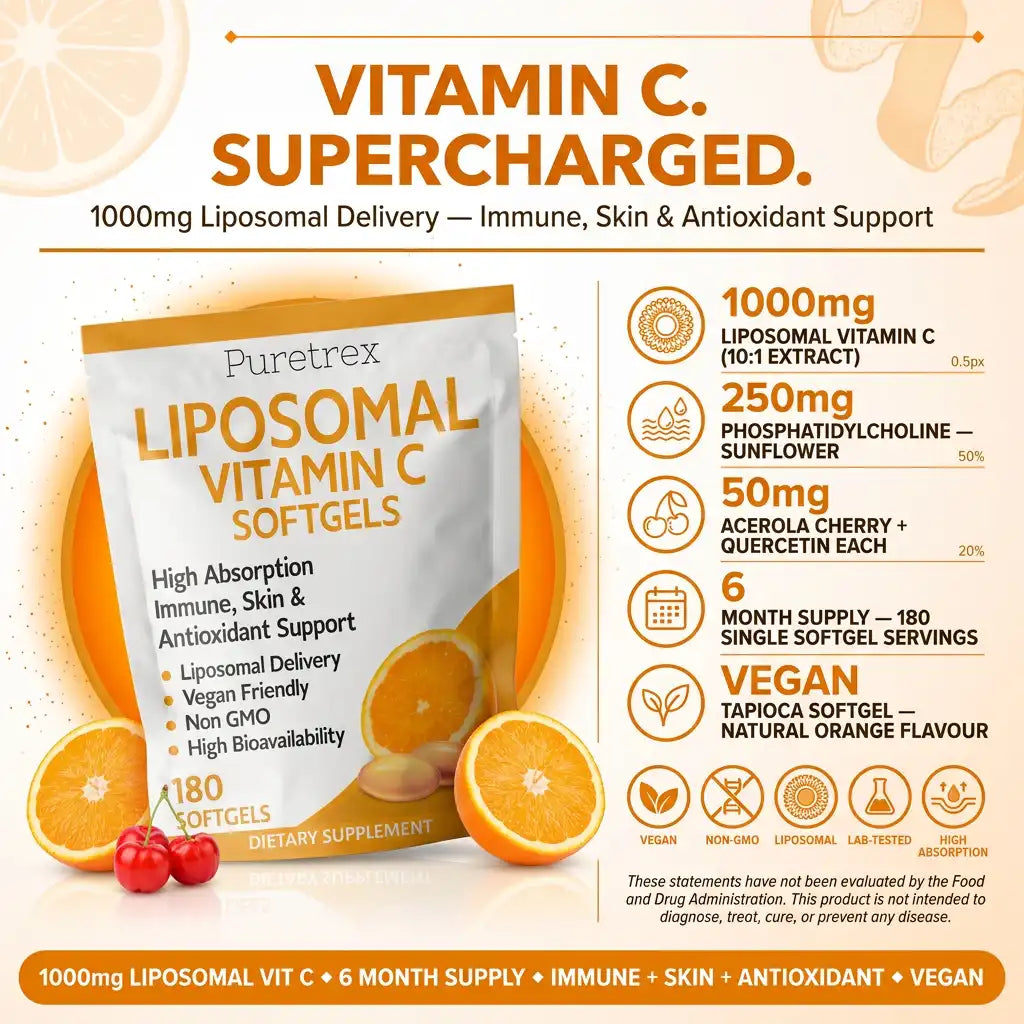 Liposomal Vitamin C Softgels – High Absorption Immune & Antioxidant Formula