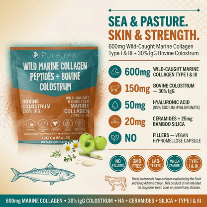 Wild Marine Collagen Peptides – Bovine Colostrum & Hyaluronic Acid