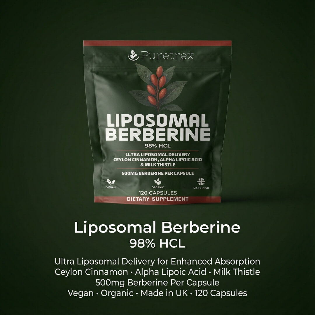 Liposomal Berberine 98% HCL 500mg + Ceylon Cinnamon, ALA, Milk Thistle