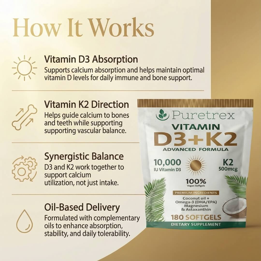 Vitamin D3 10,000 IU + K2 500mcg MK7 with Coconut Oil