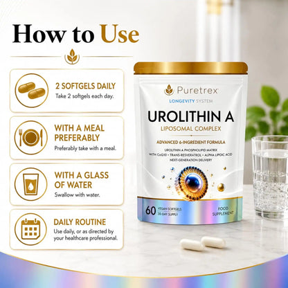 Urolithin A 1000mg Liposomal Complex – 60 Vegan Softgels