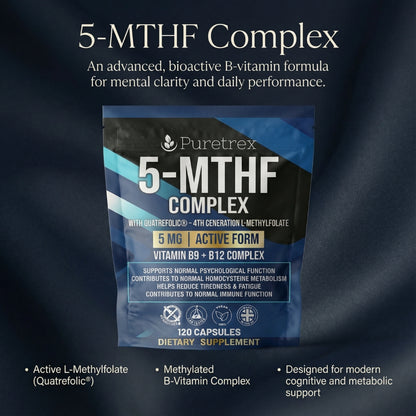 5-MTHF Complex with Quatrefolic® – Active Folate, Vitamin B9, B12 & Biotin