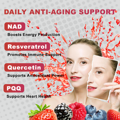 NAD+ 1000mg Anti-Aging Drink Mix with Nicotinamide Riboside, PQQ & Resveratrol