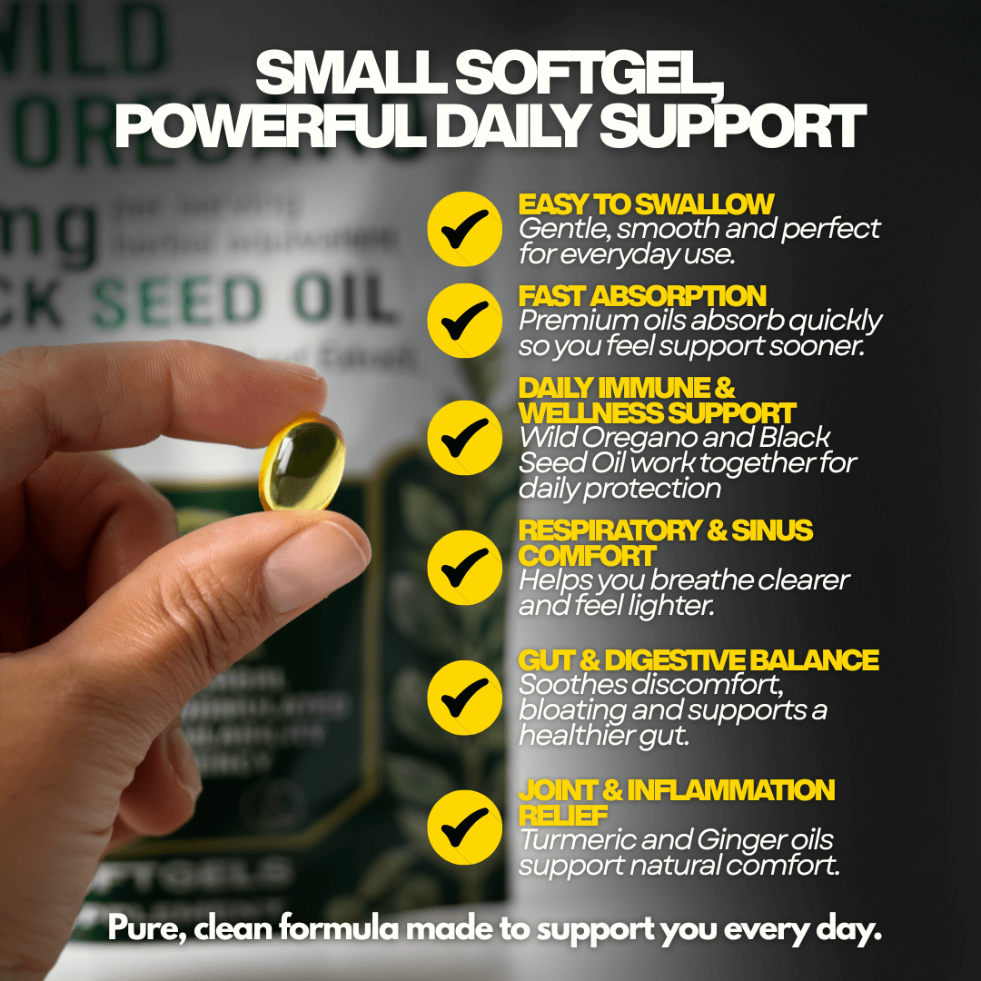 PURETREX Oil of Oregano with Black Seed Oil – 6000mg | Wild Oregano 300 Softgels UK