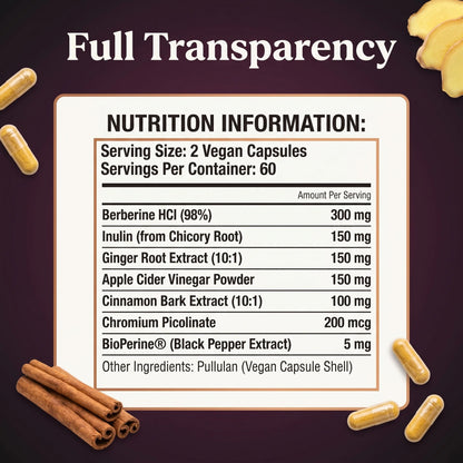 GLP-1 Support Complex – Berberine, Inulin & Chromium Formula