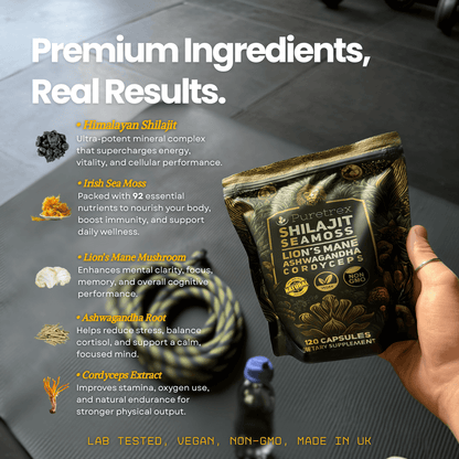 Shilajit with Sea Moss, Lion's Mane, Ashwagandha & Cordyceps