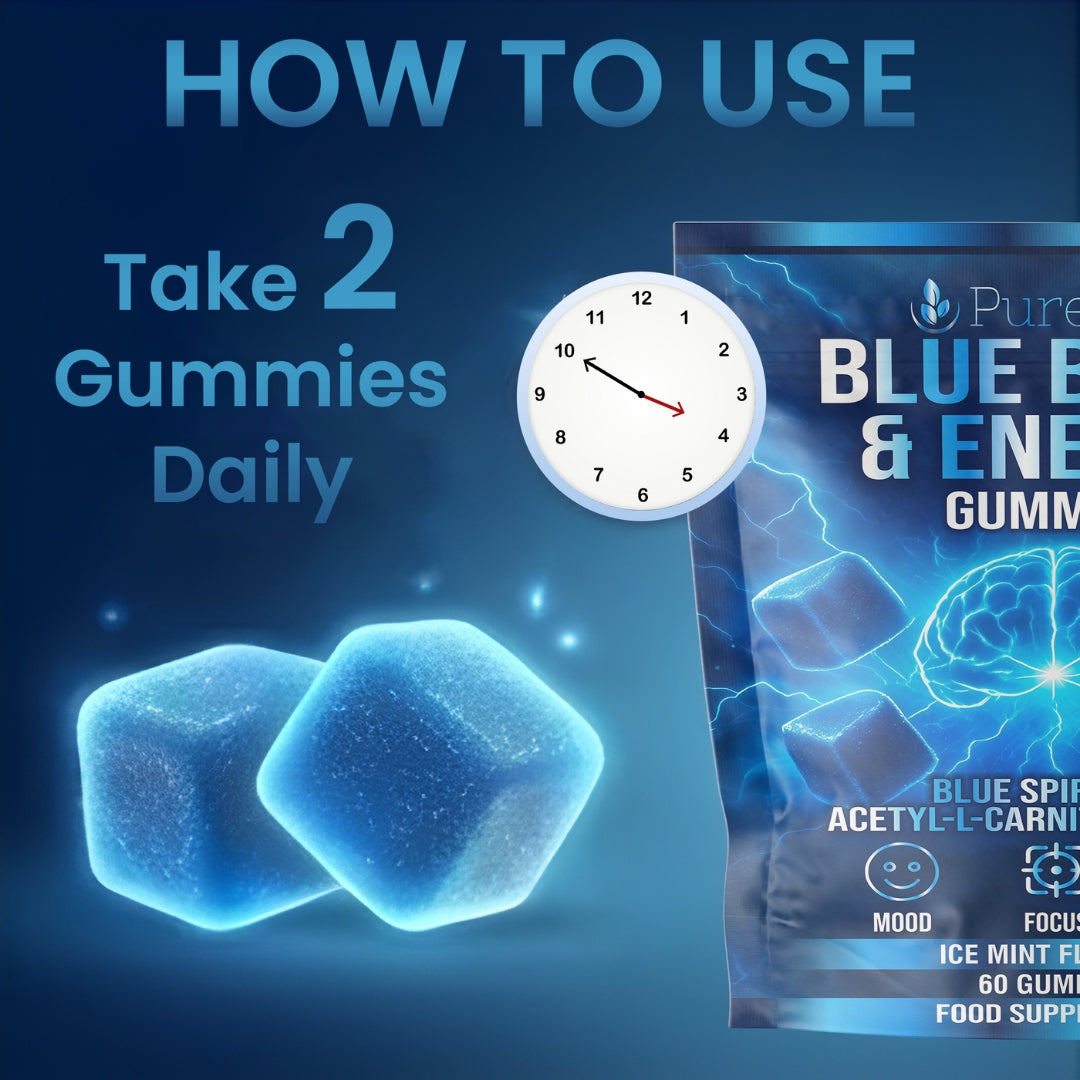 Blue Brain Gummies with Spirulina, Uridine and Theanine