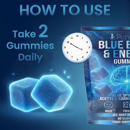 Blue Brain Gummies with Spirulina, Uridine and Theanine