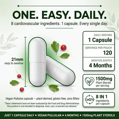 Plant Sterols 2000mg Complex – Beta-Sitosterol, CoQ10 & Vitamin K2