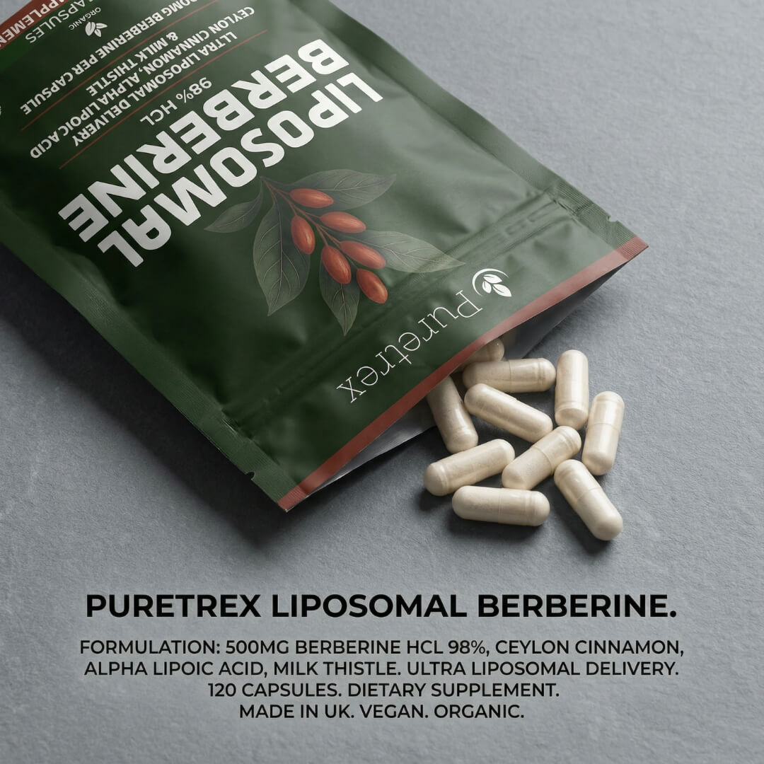 Liposomal Berberine 98% HCL 500mg + Ceylon Cinnamon, ALA, Milk Thistle