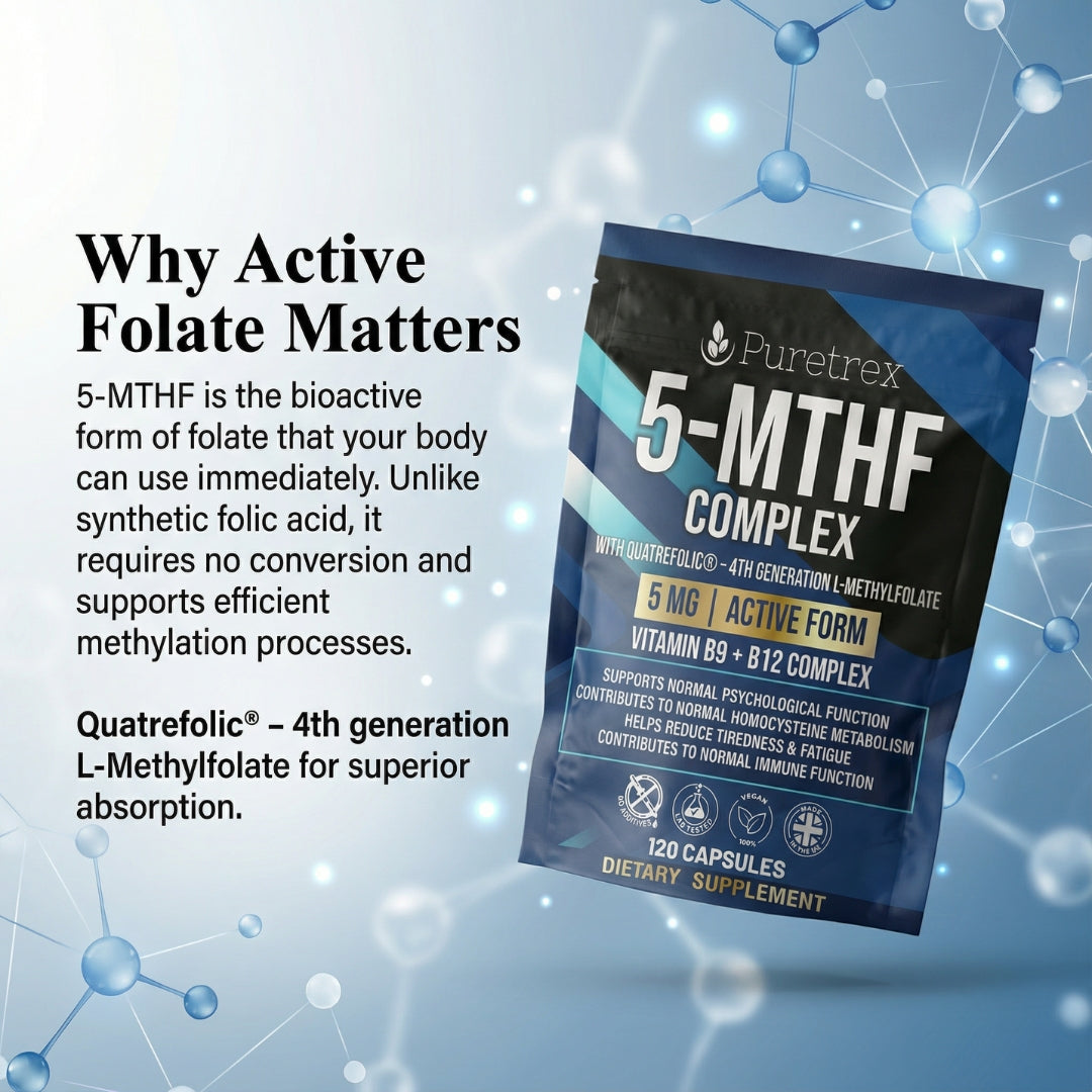 5-MTHF Complex with Quatrefolic® – Active Folate, Vitamin B9, B12 & Biotin