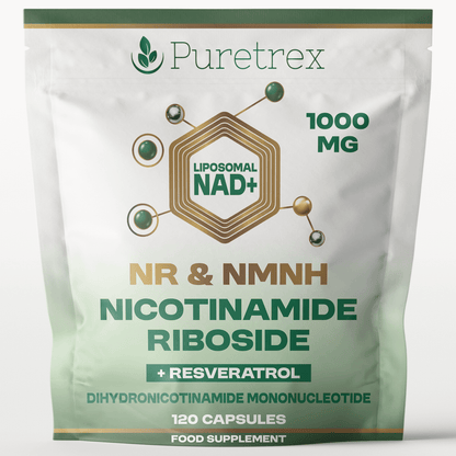 Puretrex Nicotinamide Riboside supplement packaging on a white background