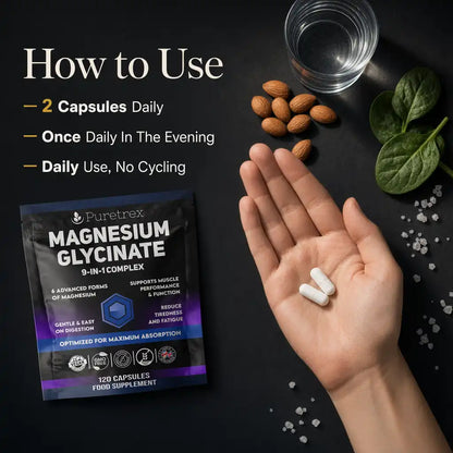 Magnesium Glycinate Complex – 6 Forms + Vitamin B6, Zinc & BioPerine®