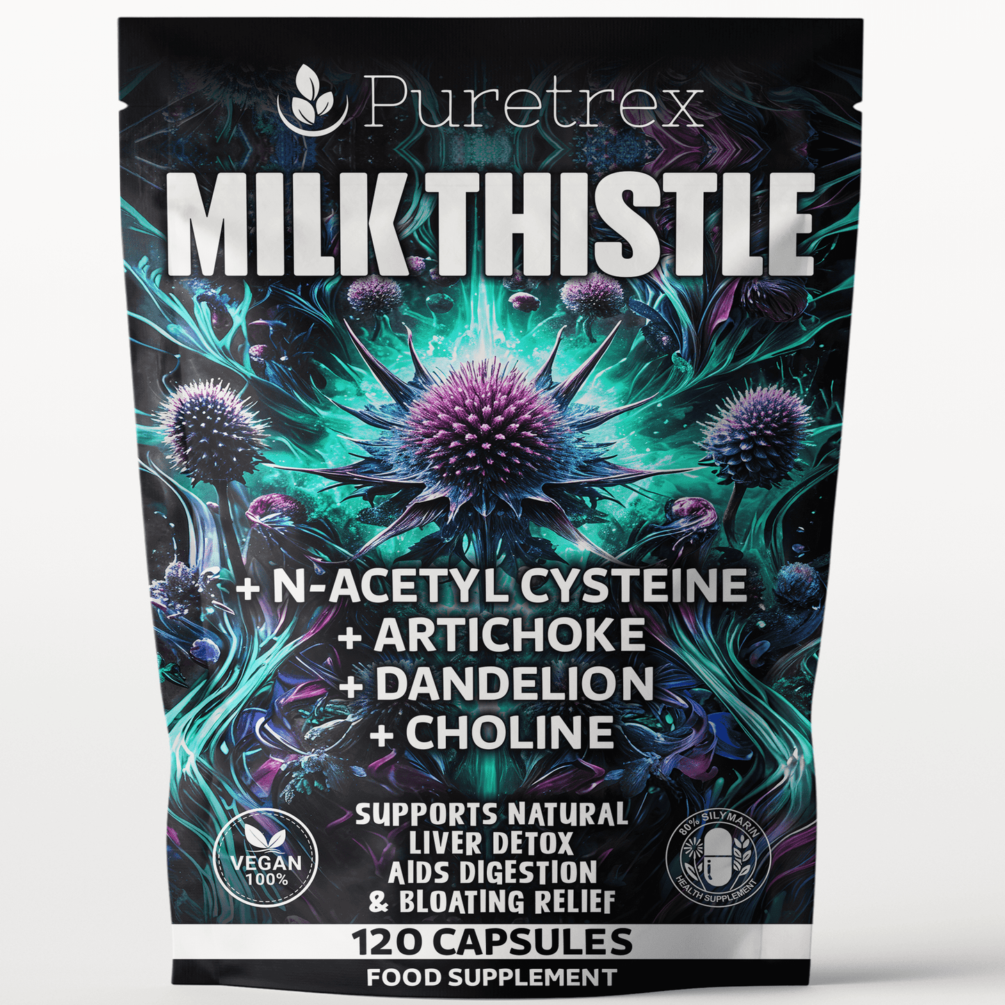 Milk Thistle Complex | 80% Silymarin Extract + NAC, Artichoke, Dandelion & Choline