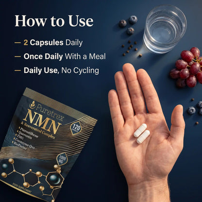 NMN & Resveratrol 7-in-1 Complex – CoQ10, TMG & BioPerine®