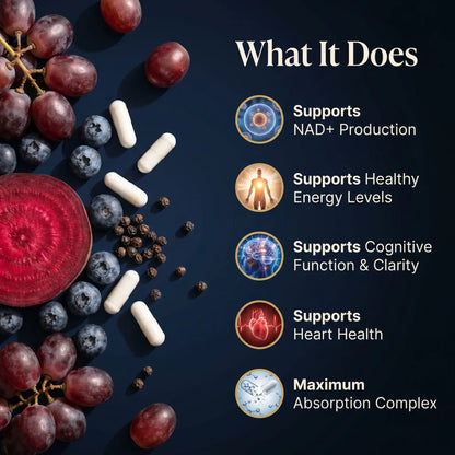 NMN & Resveratrol 7-in-1 Complex – CoQ10, TMG & BioPerine®