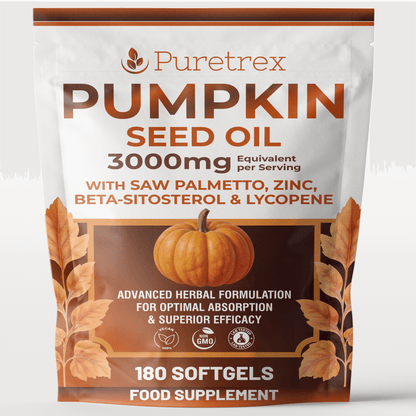 Pumpkin Seed Oil 3000mg with Saw Palmetto, Zinc, Beta-Sitosterol, Lycopene