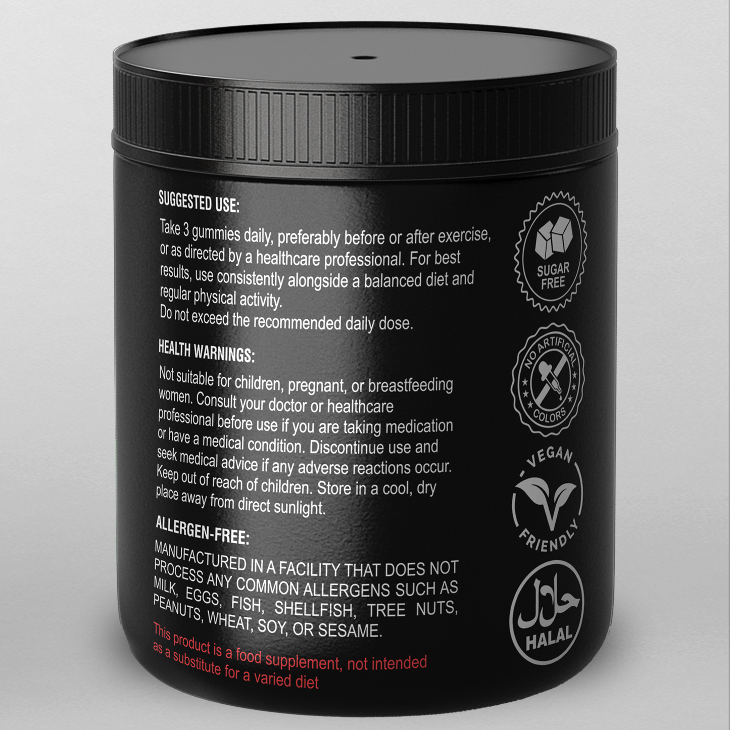 Puretrex Creatine Gummies shown with key benefits listed in bold text.