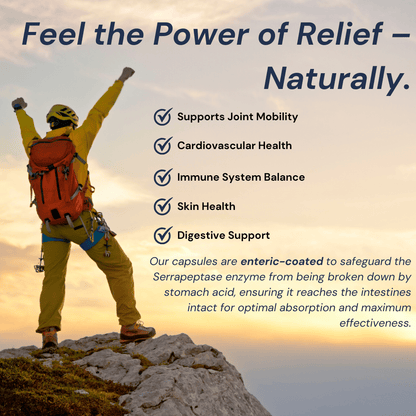 Puretrex Serrapeptase Ultra 300K – supports joint mobility, cardiovascular health, immune system balance, sinus health, digestive support.