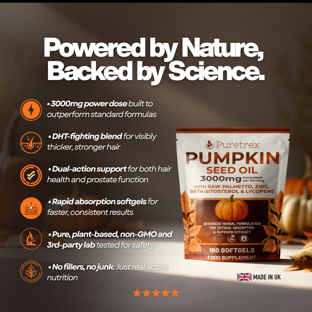 Pumpkin Seed Oil 3000mg with Saw Palmetto, Zinc, Beta-Sitosterol, Lycopene