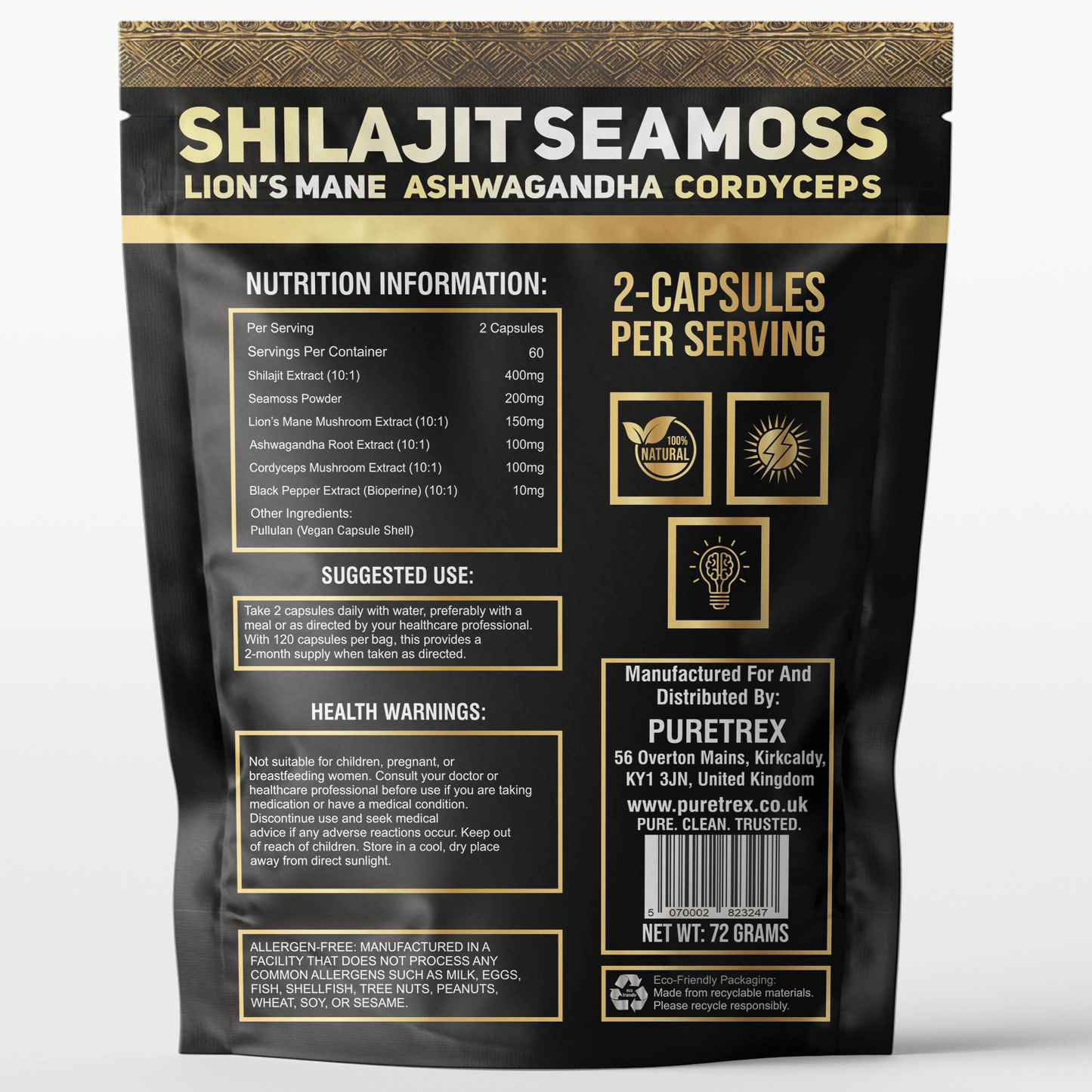 Shilajit with Sea Moss, Lion's Mane, Ashwagandha & Cordyceps