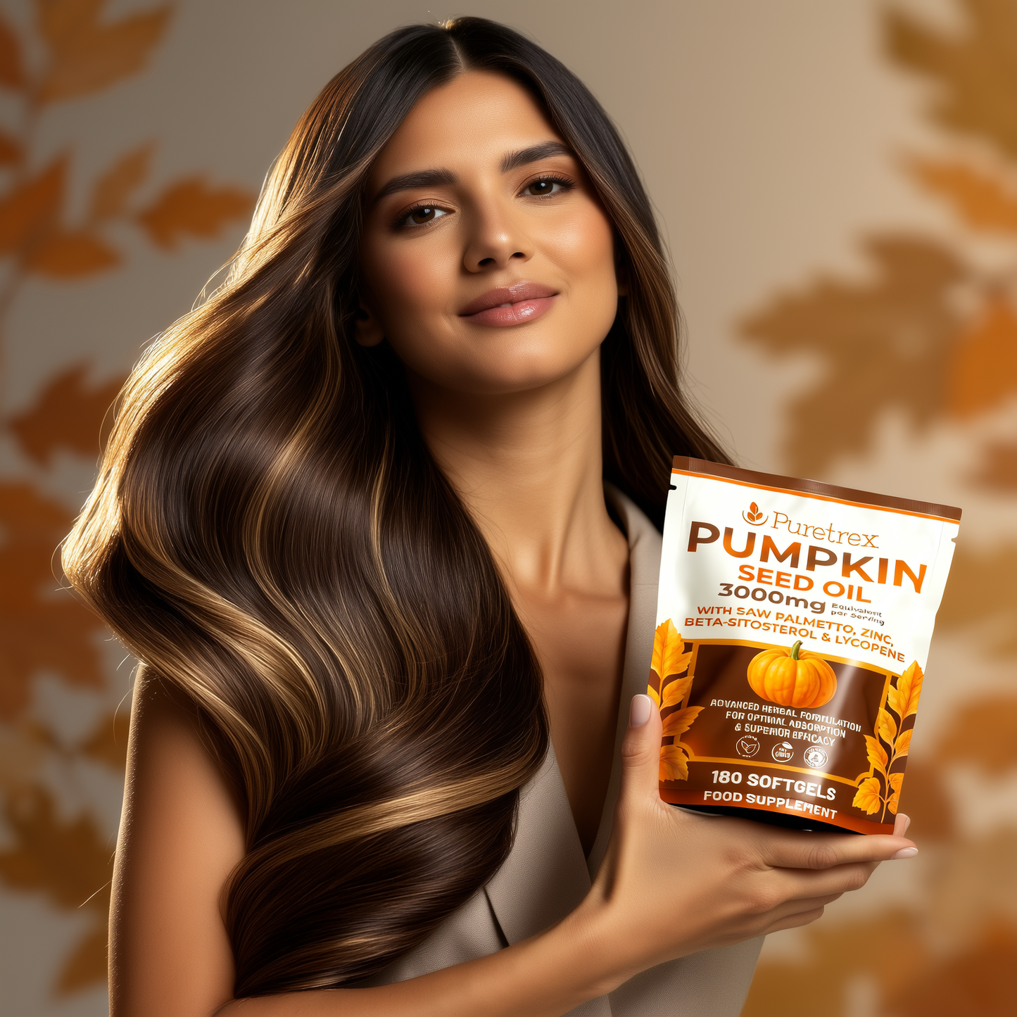 Pumpkin Seed Oil 3000mg with Saw Palmetto, Zinc, Beta-Sitosterol, Lycopene