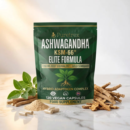 Ashwagandha KSM-66® Elite Formula – 7200mg Root Equivalent Adaptogen Complex