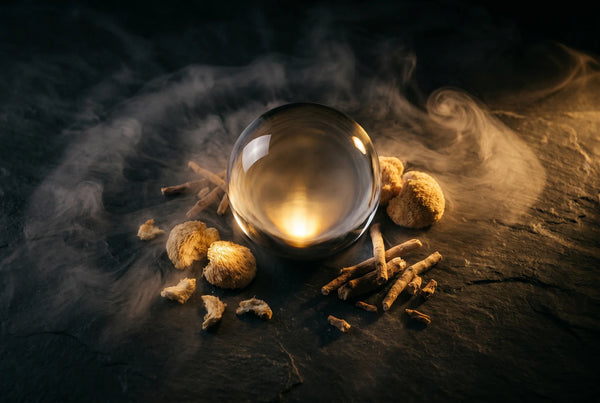 Clear light cutting through fog on dark surface — mental clarity support with PURETREX Shilajit Sea Moss