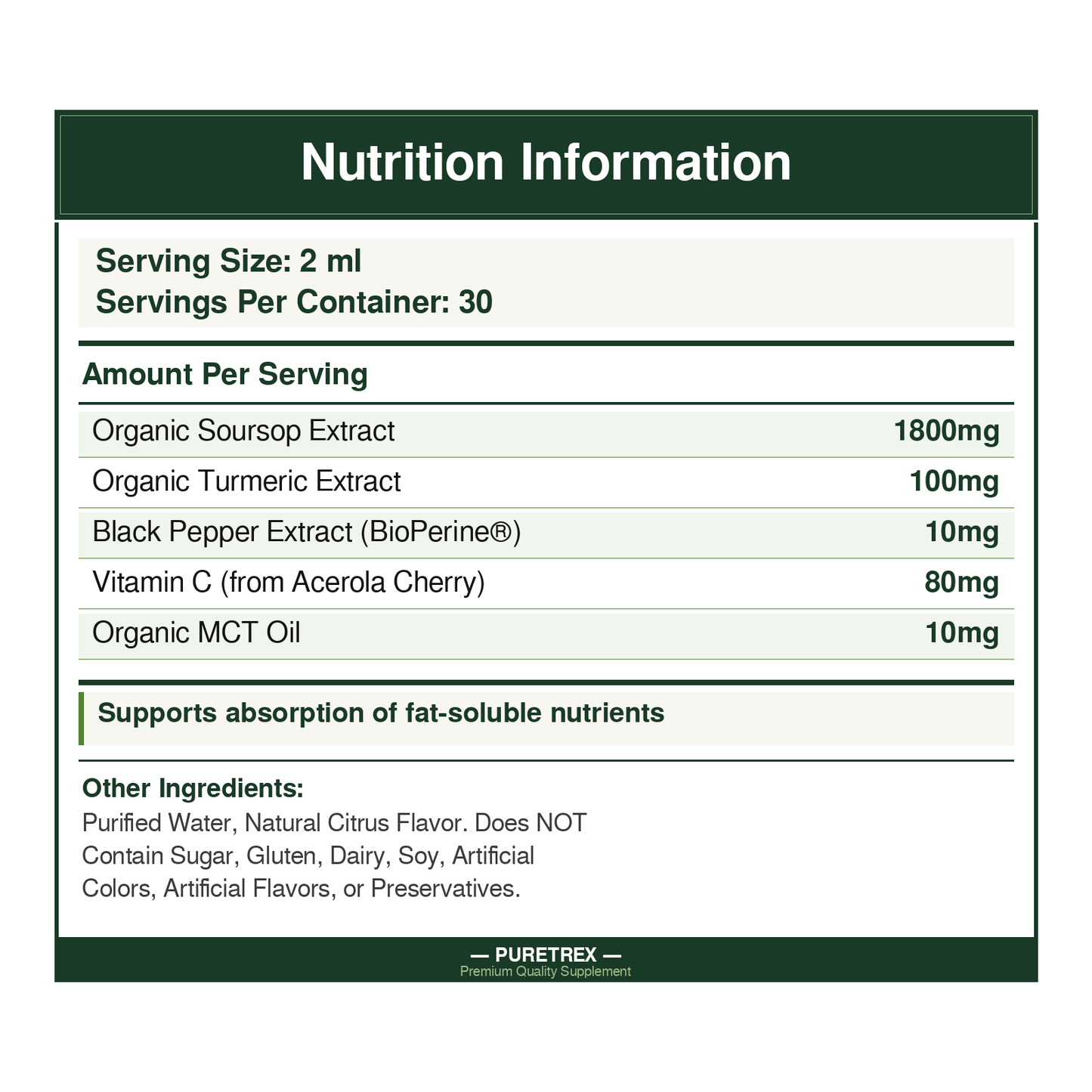 Graviola Soursop Drops 2000mg – Turmeric & Natural Vitamin C