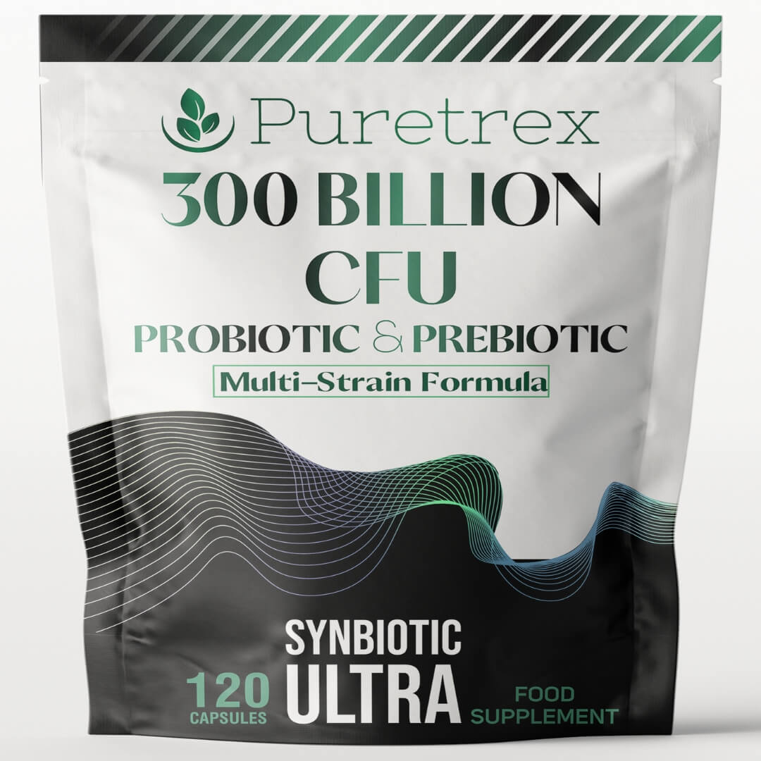 300 Billion CFU Probiotic & Prebiotic - capsules front of pouch by PURETREX