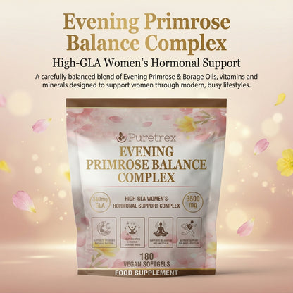 Puretrex Evening Primrose Balance Complex designed for balance, targeted nutrients supporting women’s