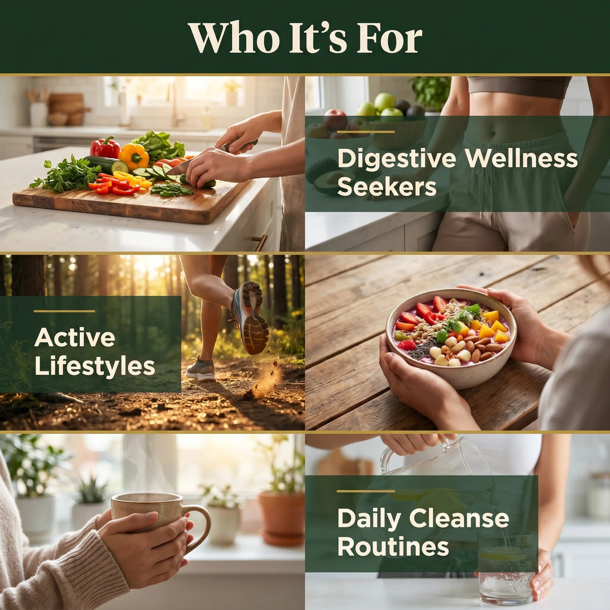 Puretrex Liposomal Herbal Parasite and Gut Detox designed for digestive wellness seekers, active lifestyles, and daily cleanse routines with lifestyle imagery