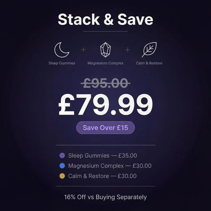 Puretrex Midnight Recovery Stack bundle pricing - was £95 now £79.99, save over £15, 16% off vs buying separately
